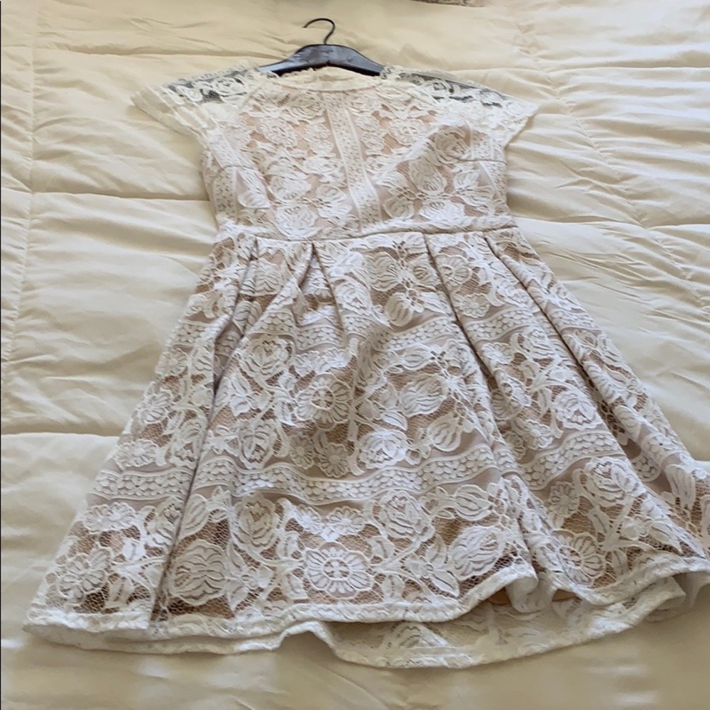 COPY - White lace A frame dress.